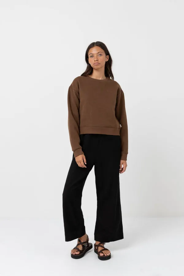 Rhythm Womens Sweatshirt Classic Crew Neck Fleece