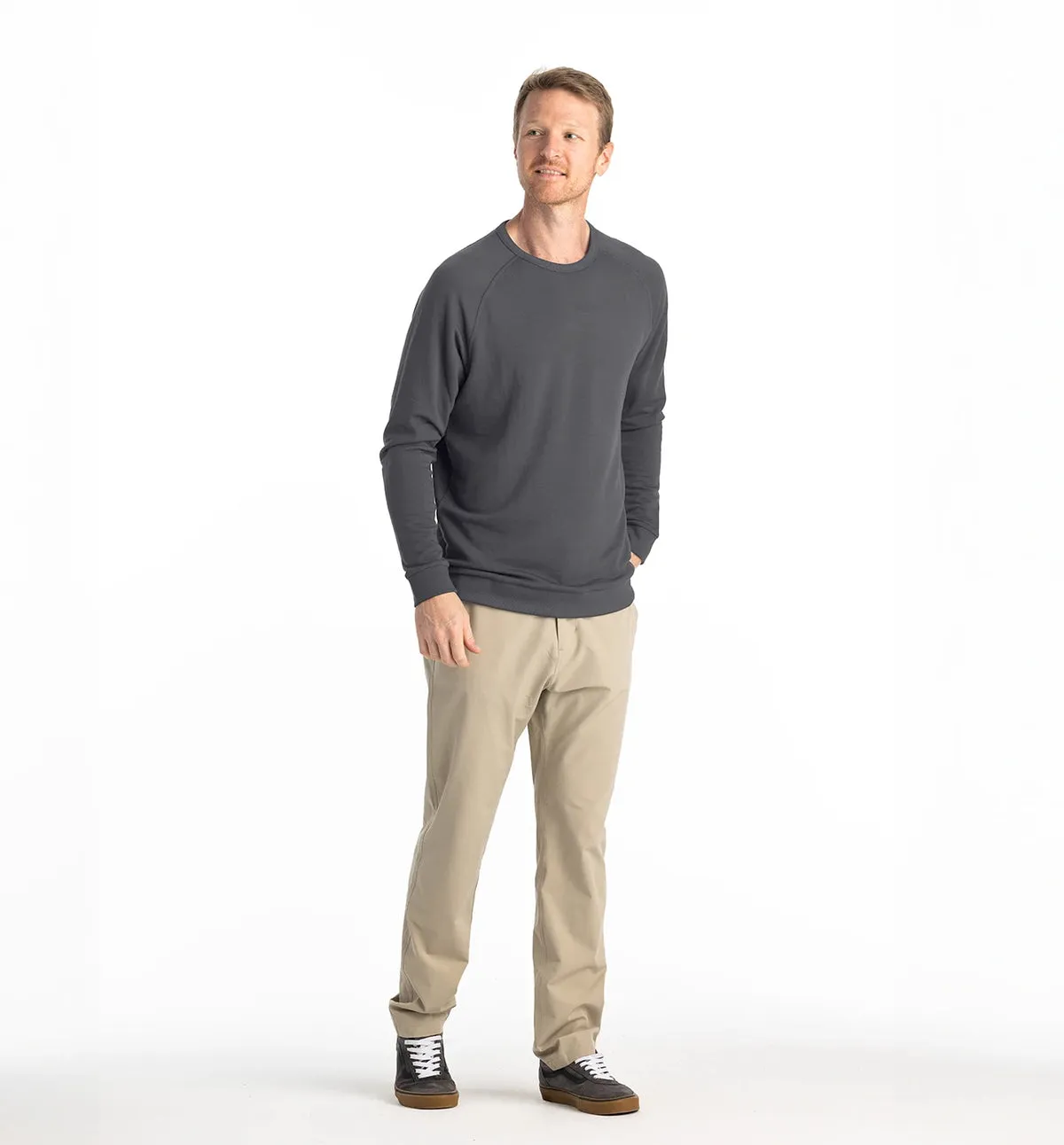 Free Fly Mens Sweatshirt Bamboo Lightweight Fleece Crew