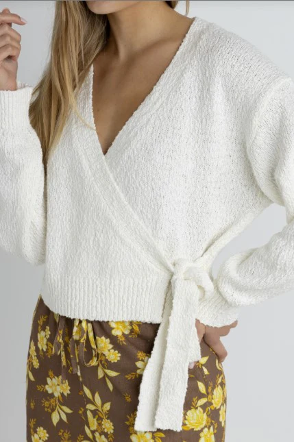 Rhythm Womens Shirt Adele Wrap Front Knit