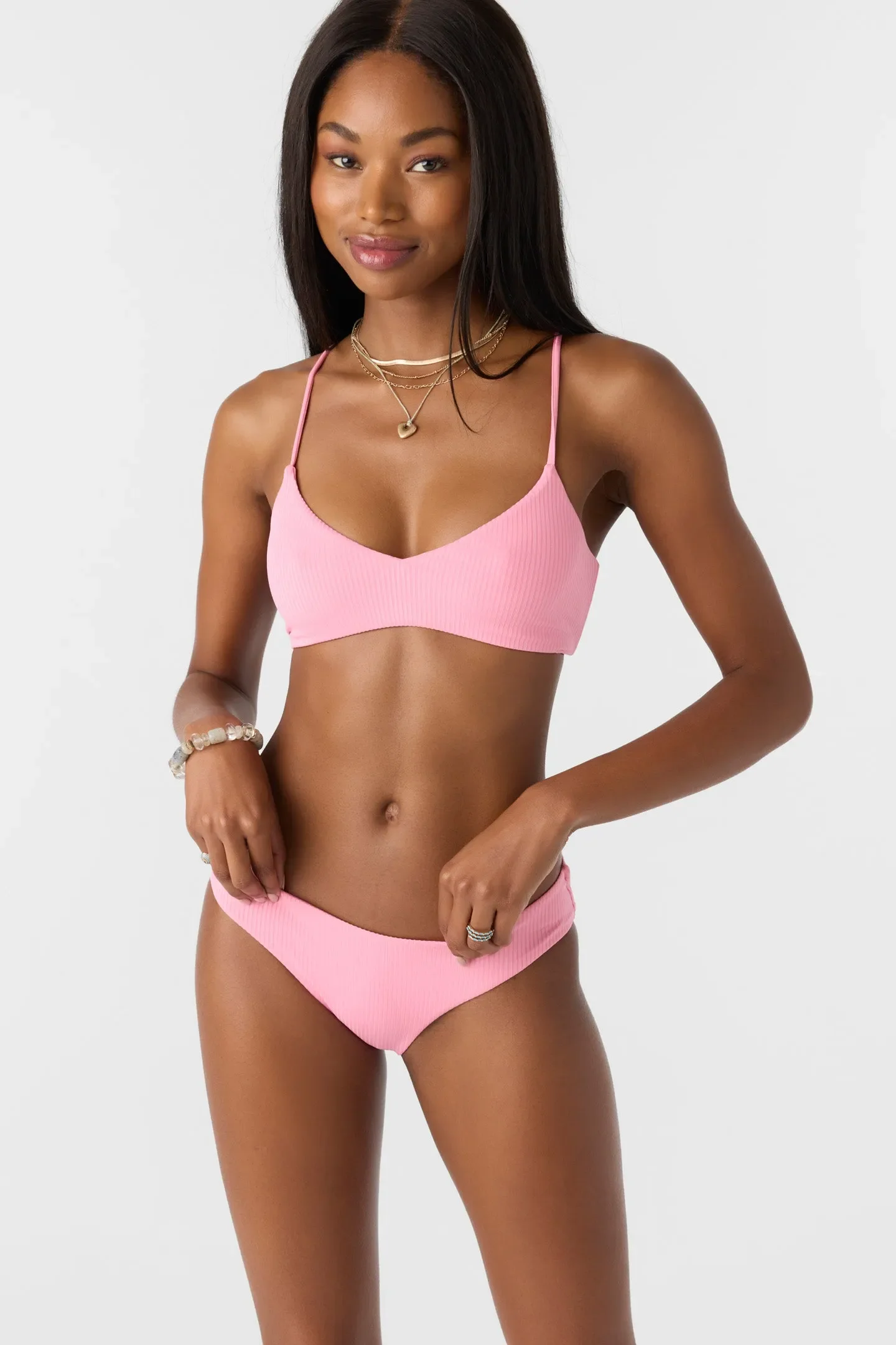 Oneill Womens Bikini Top Saltwater Solids Rib Huntington Bralette