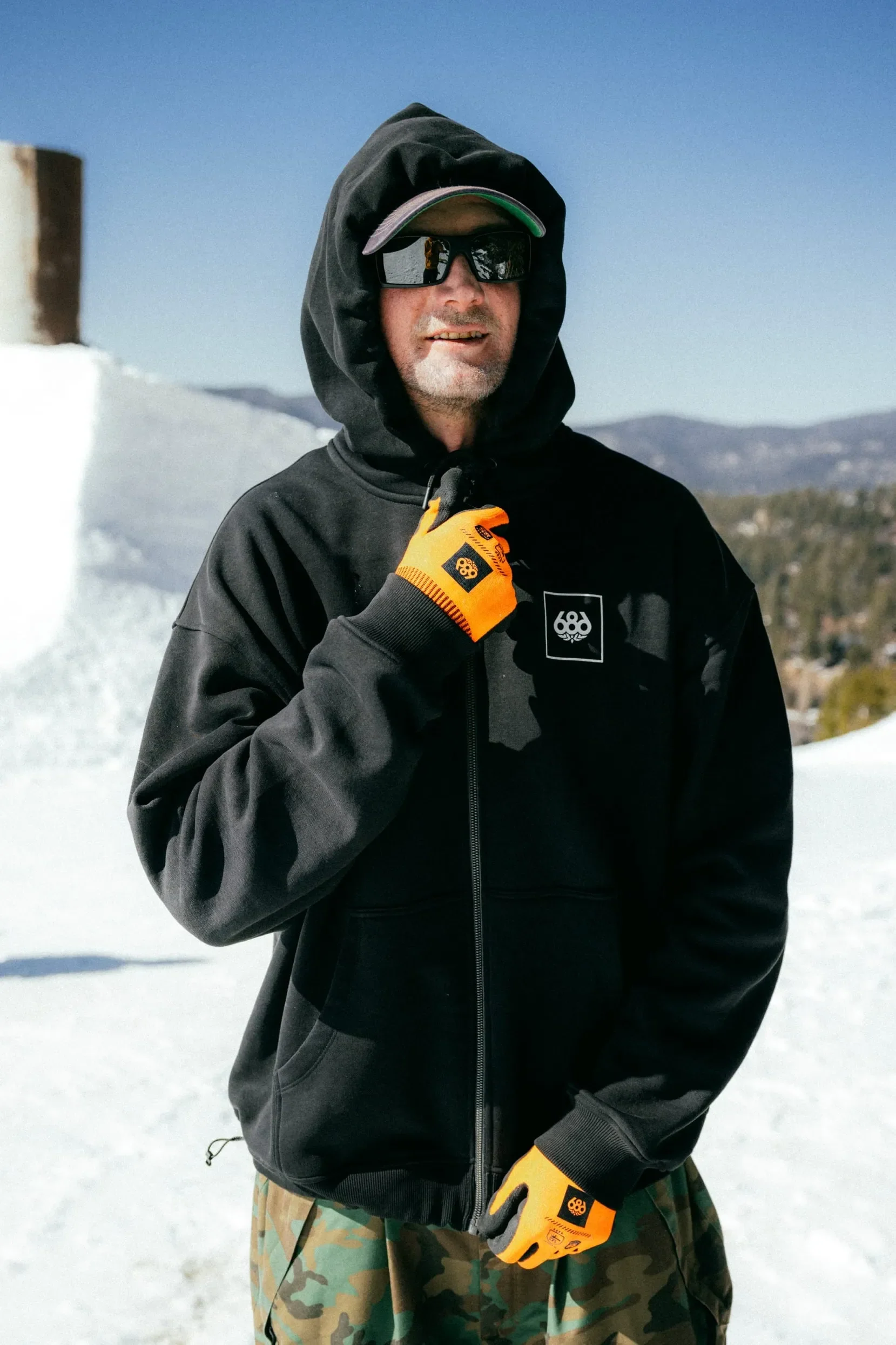 686 Mens Snow Layers Knockout Script Premium Heavyweight Zip Hoody