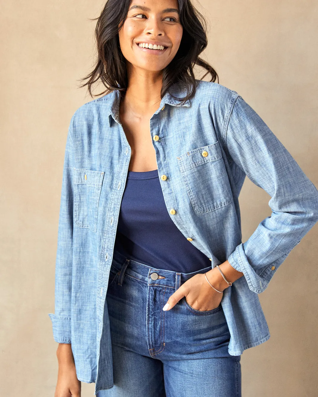 Outerknown Womens Shirt Chambray Utility
