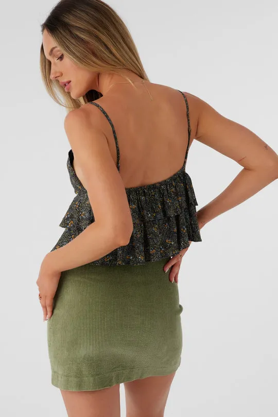 Oneill Womens Tank Top Chloey Ava Ditsy Tiered