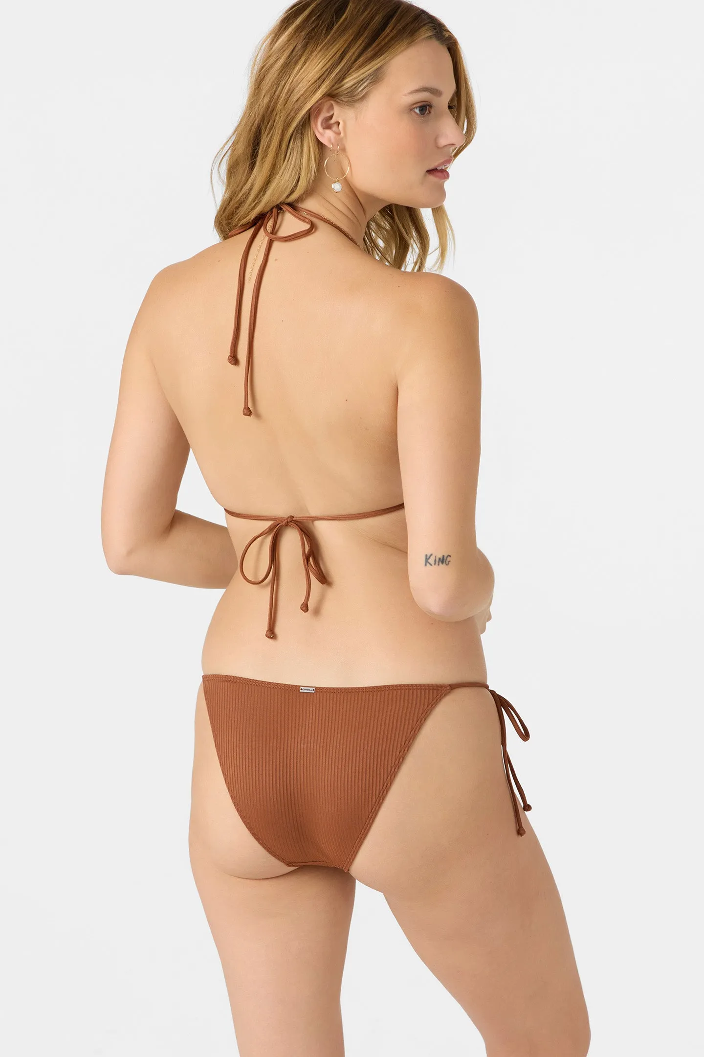 Oneill Womens Bikini Bottoms Saltwater Solids Rib Maracas Tie Side
