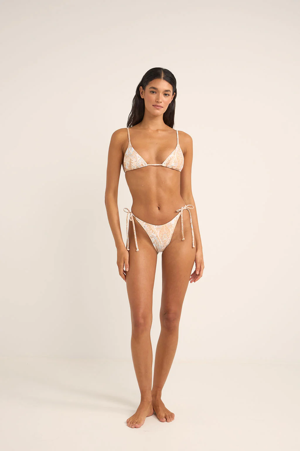 Rhythm Womens Bikini Bottoms Jean Paisley Tie Side Hi Cut