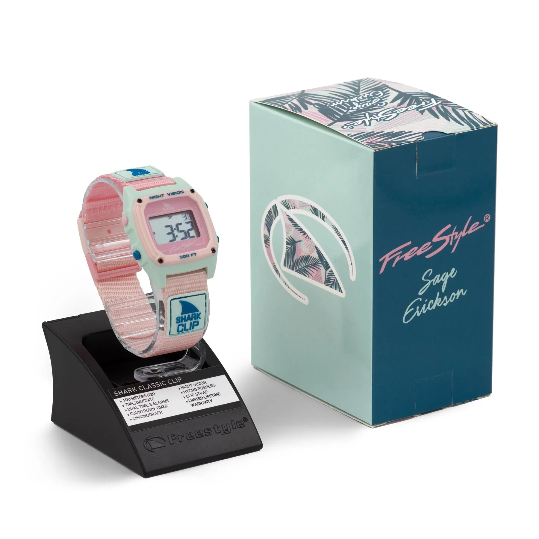 Freestyle Watch Shark Clip Sage Erickson Signature Blue Sage Pink
