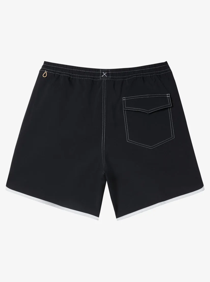 Quiksilver Mens Boardshorts Original Scallop Volley 17 Elastic Waist