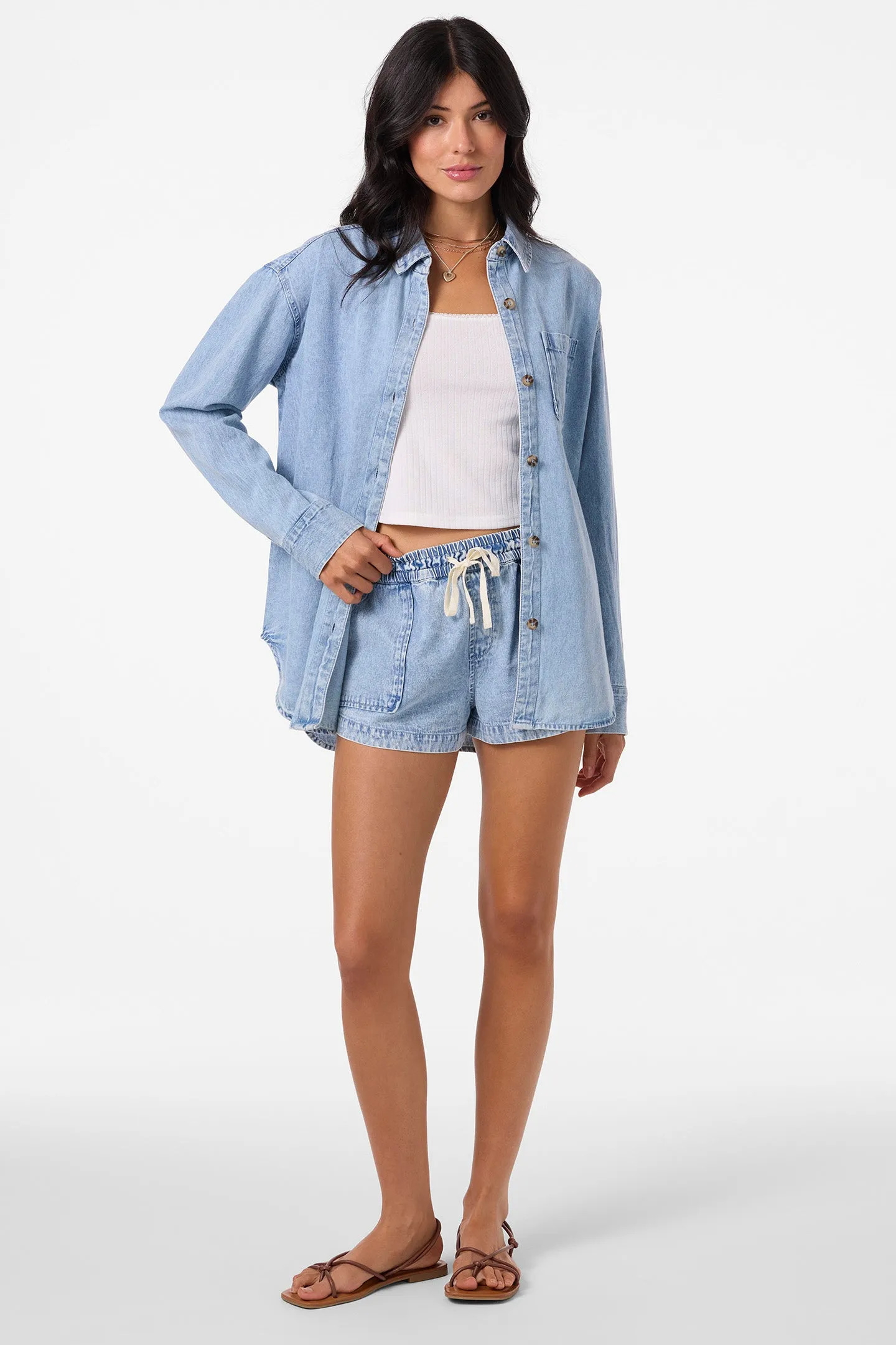 Oneill Womens Jacket Sevie Shacket Denim