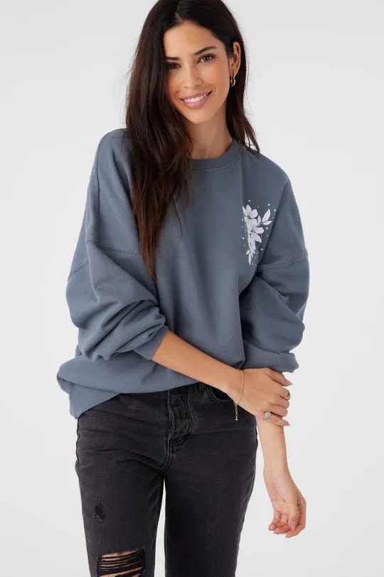 Oneill Womens Sweatshirt Choice Crew Neck Oversized Fit Fleece Pullover