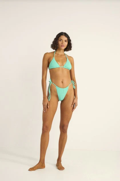 Rhythm Womens Bikini Top Isla Rib Slide Tri