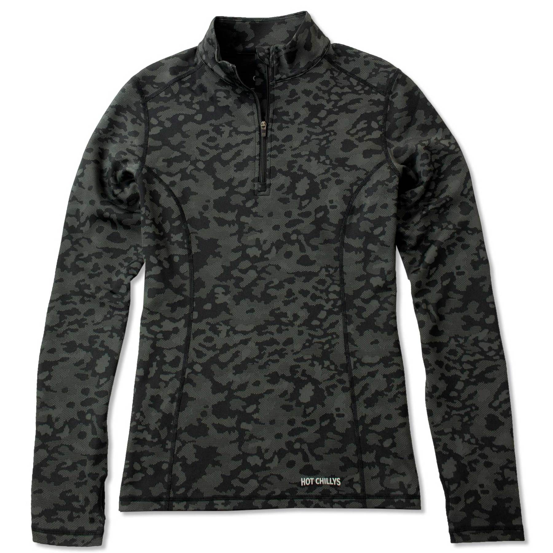 Hot Chillys Womens Snow Layers Camo Jacquard Zip-T