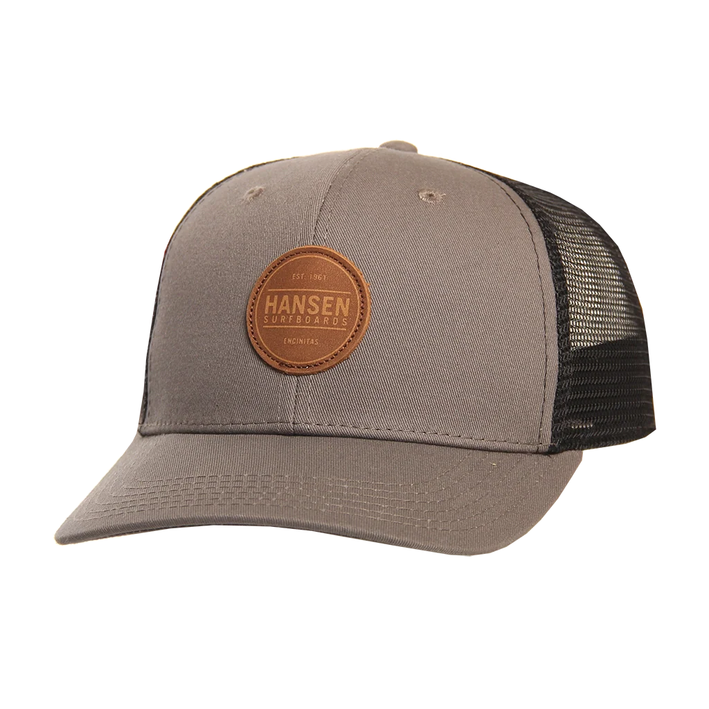 Hansen Hat Box Patch Leather Trucker