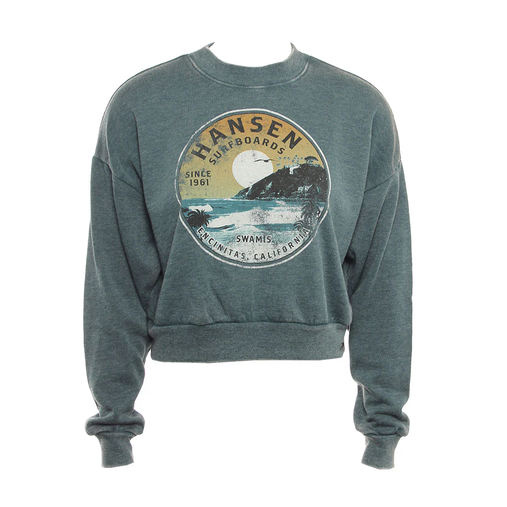 Hansen Womens Sweatshirt Brother Smock Neck Crop