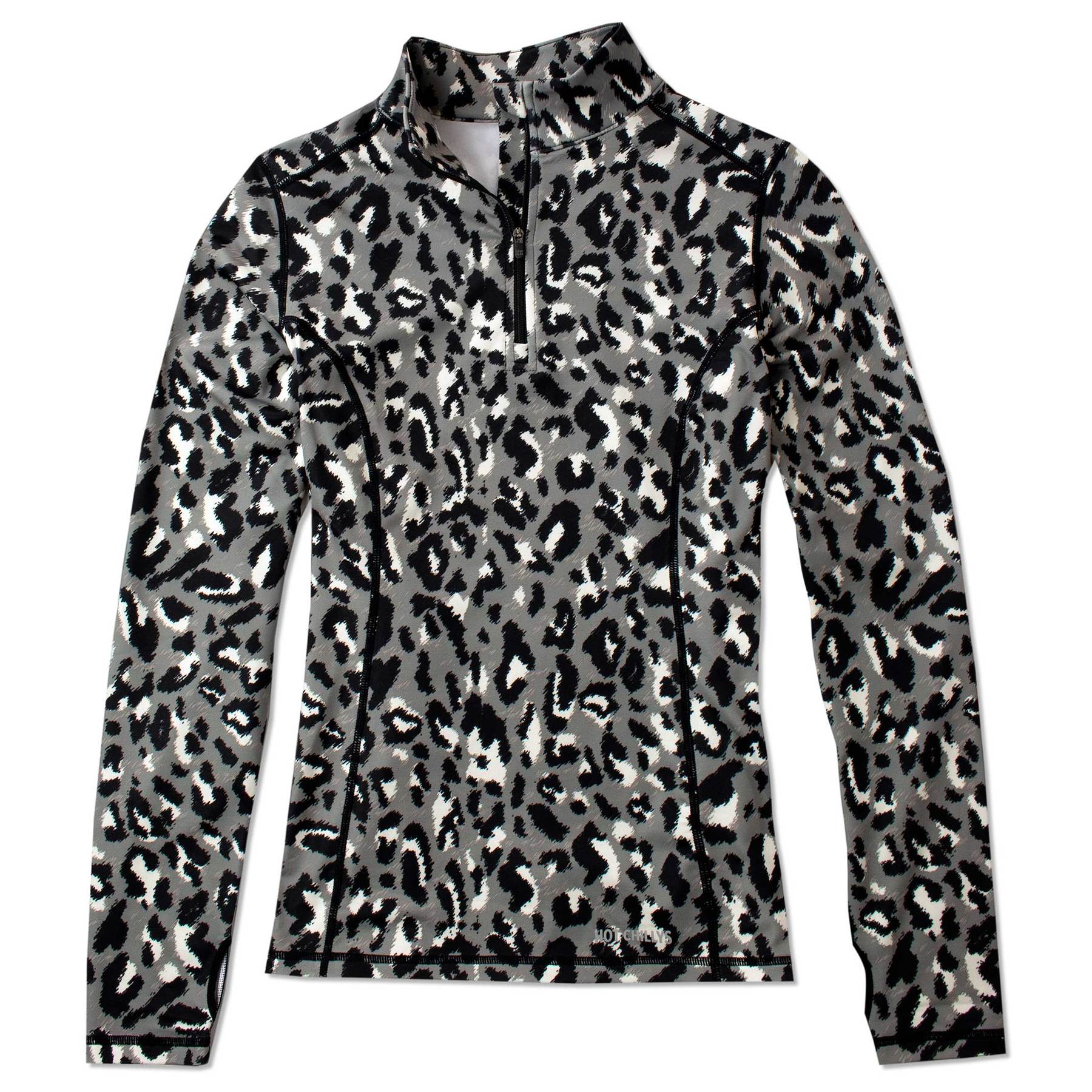 Hot Chillys Womens Snow Layers Micro-Elite Chamois Printed Zip-T
