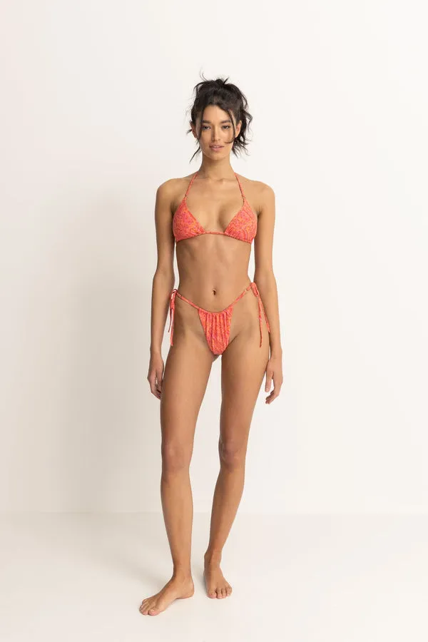 Rhythm Womens Bikini Bottoms Adia Paisley Gathered Tie Side Itsy