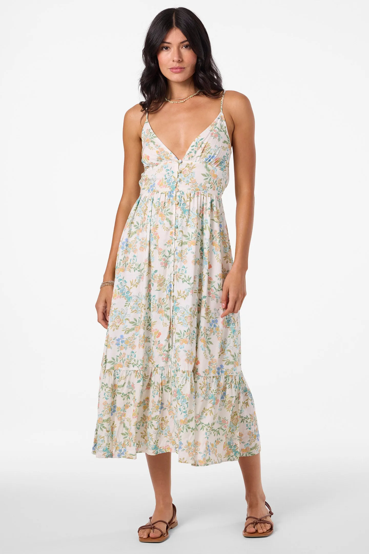Oneill Womens Dress Pilar Nayomi Floral Midi