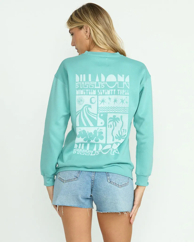 Billabong Womens Sweatshirt Check Yourself Crewneck
