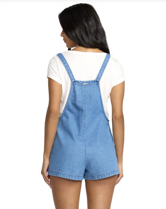Billabong Womens Romper Beach Crush Denim Shortalls
