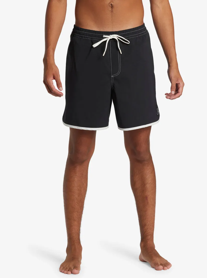 Quiksilver Mens Boardshorts Original Scallop Volley 17 Elastic Waist