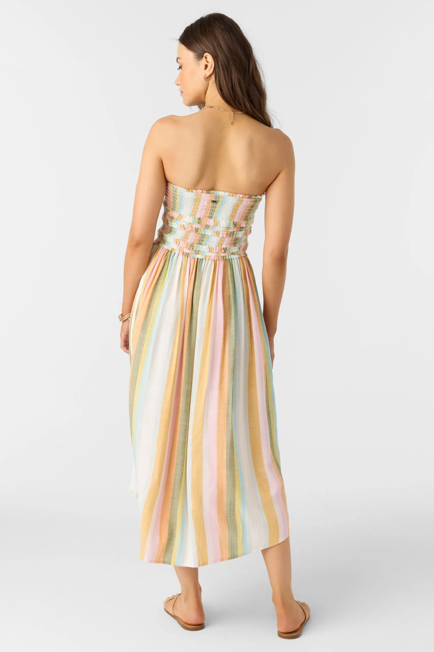 Oneill Womens Dress Devyn Low Tide Stripe Midi