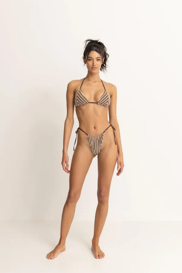 Rhythm Womens Bikini Top Terry Sands Stripe Slide Tri