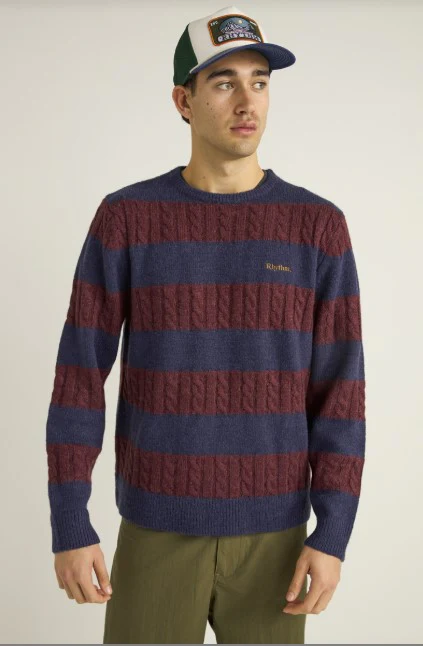 Rhythm Mens Sweater Pablo Mohair Stripe Knit