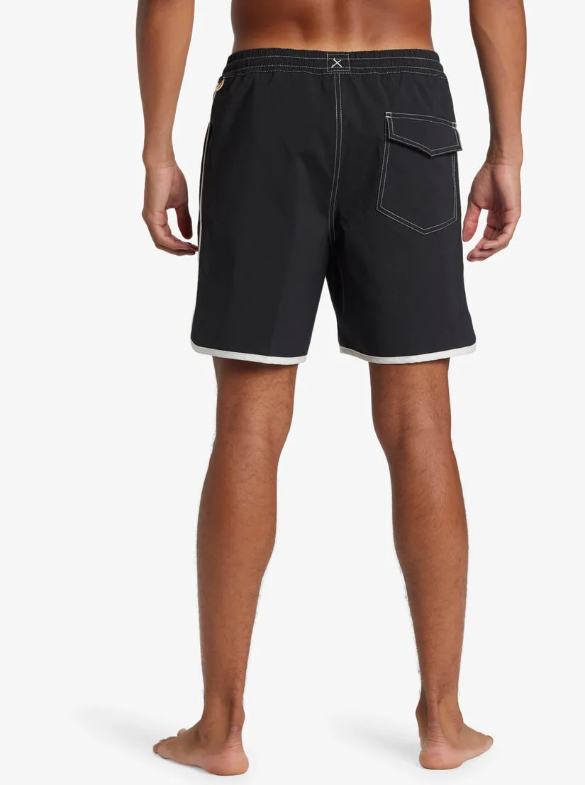 Quiksilver Mens Boardshorts Original Scallop Volley 17 Elastic Waist