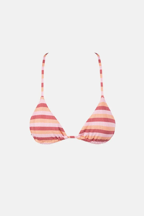 Rhythm Womens Bikini Top Ibiza Stripe Rib Slide Tri