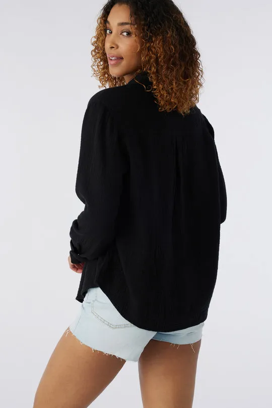 Oneill Womens Shirt Leni Crinkle Double Gauze