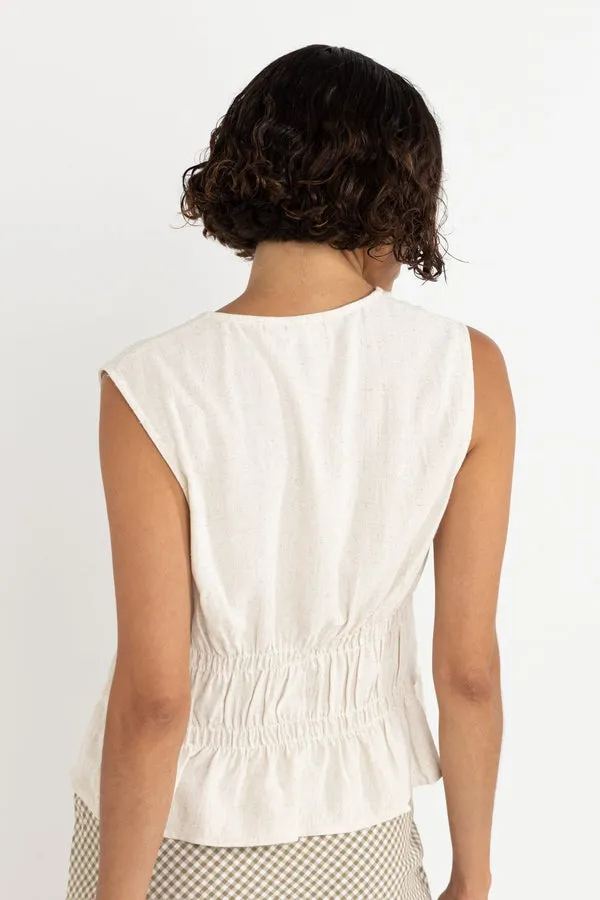 Rhythm Womens Shirt Skyla Tie Front Top