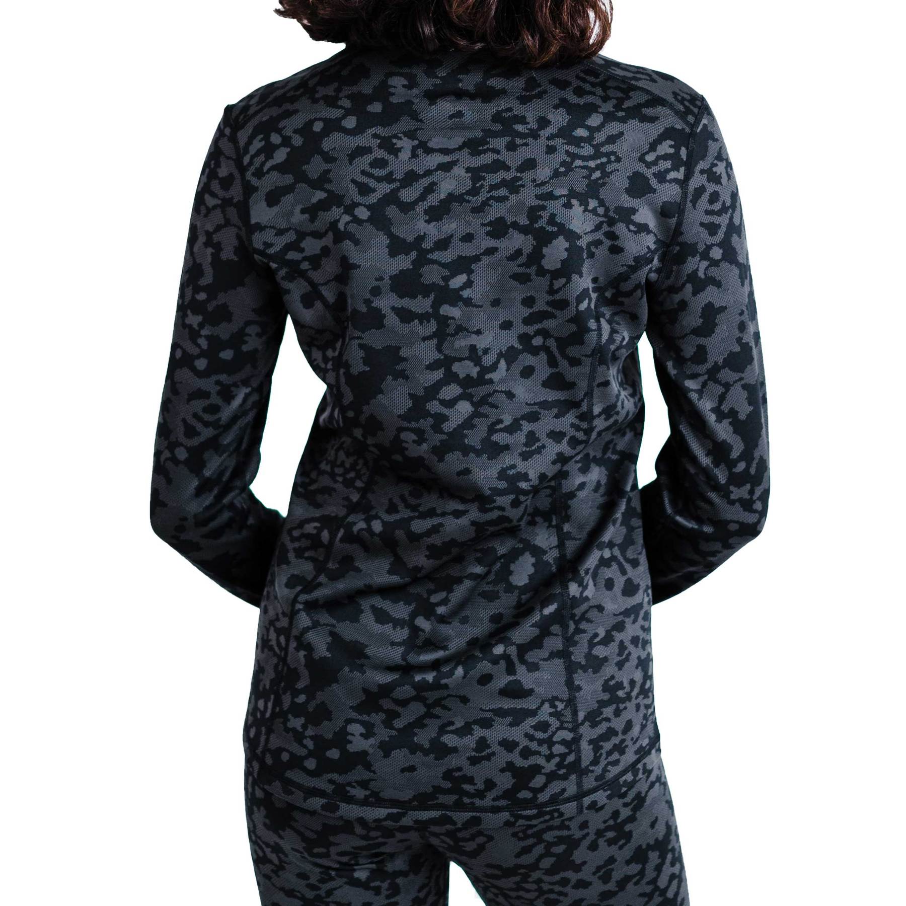 Hot Chillys Womens Snow Layers Camo Jacquard Zip-T