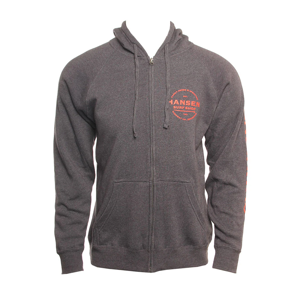 Hansen Mens Sweatshirt Highway Logo Zip Hood