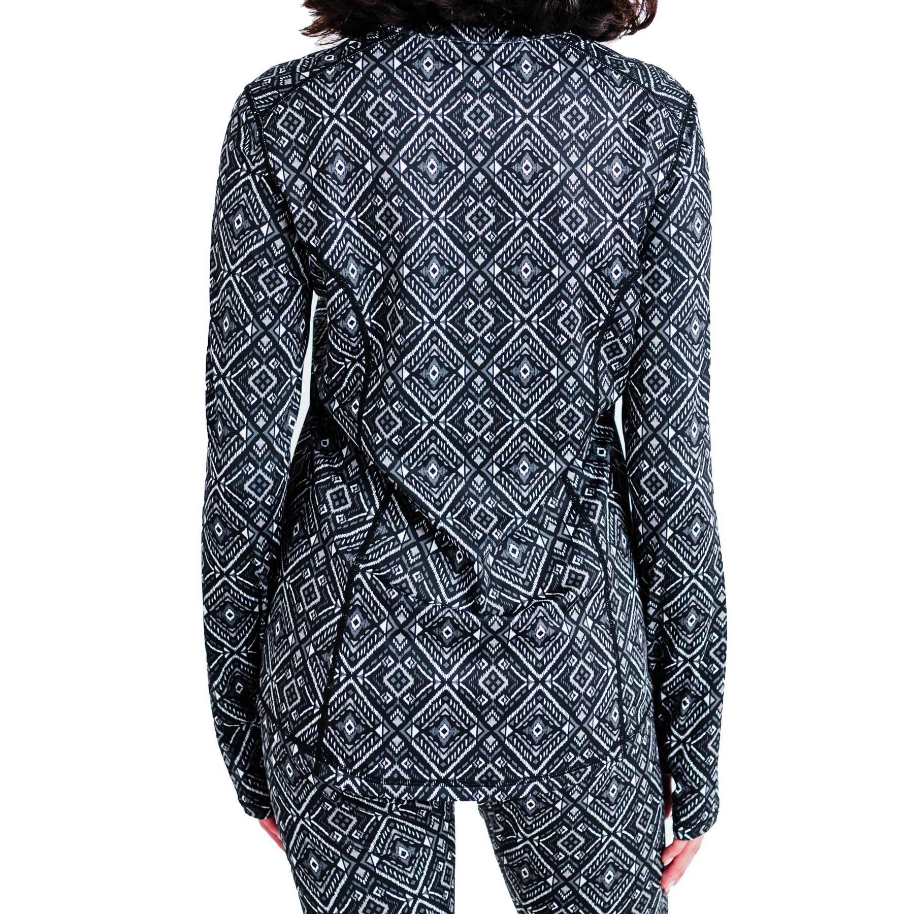 Hot Chillys Womens Snow Layers Micro-Elite Chamois Printed Zip-T