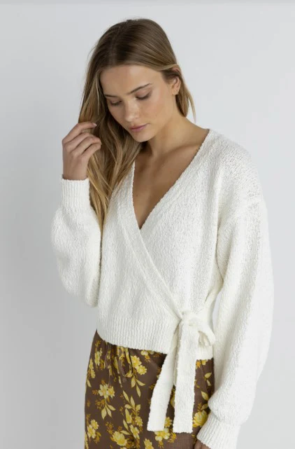 Rhythm Womens Shirt Adele Wrap Front Knit