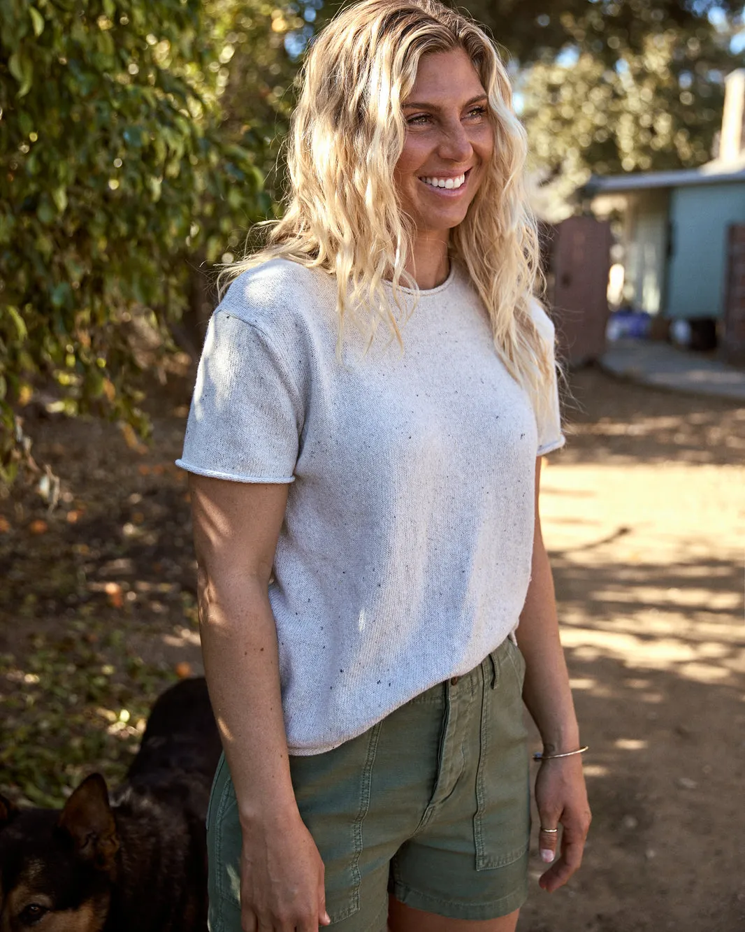 Outerknown Womens Shirt Crescent Knit Top