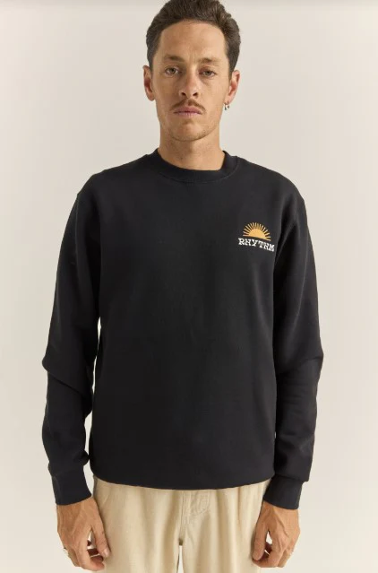 Rhythm Mens Sweatshirt Awake Fleece Crew