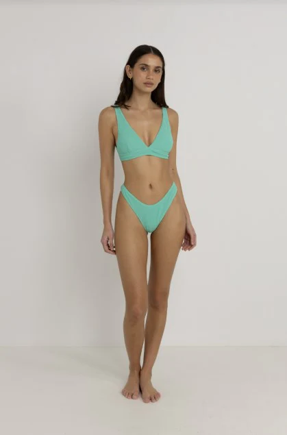 Rhythm Womens Bikini Top Isla Rib Tall Tri