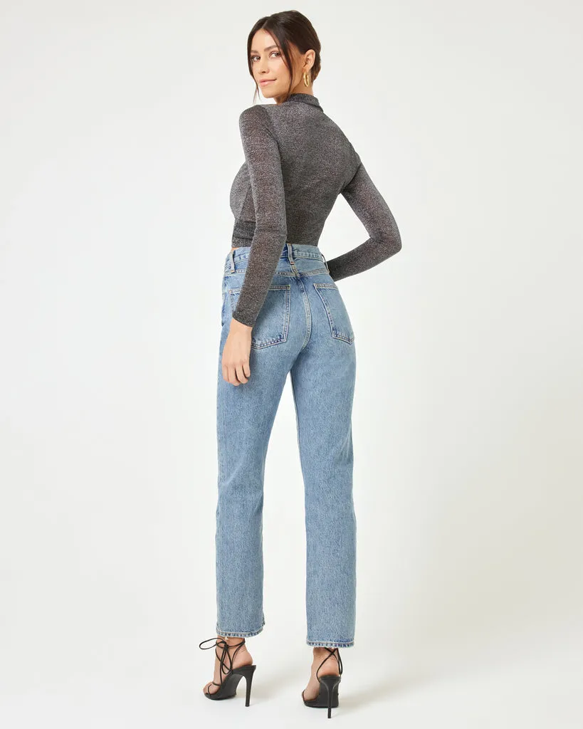 L*Space Womens Shirt Shimmer Long Sleeve