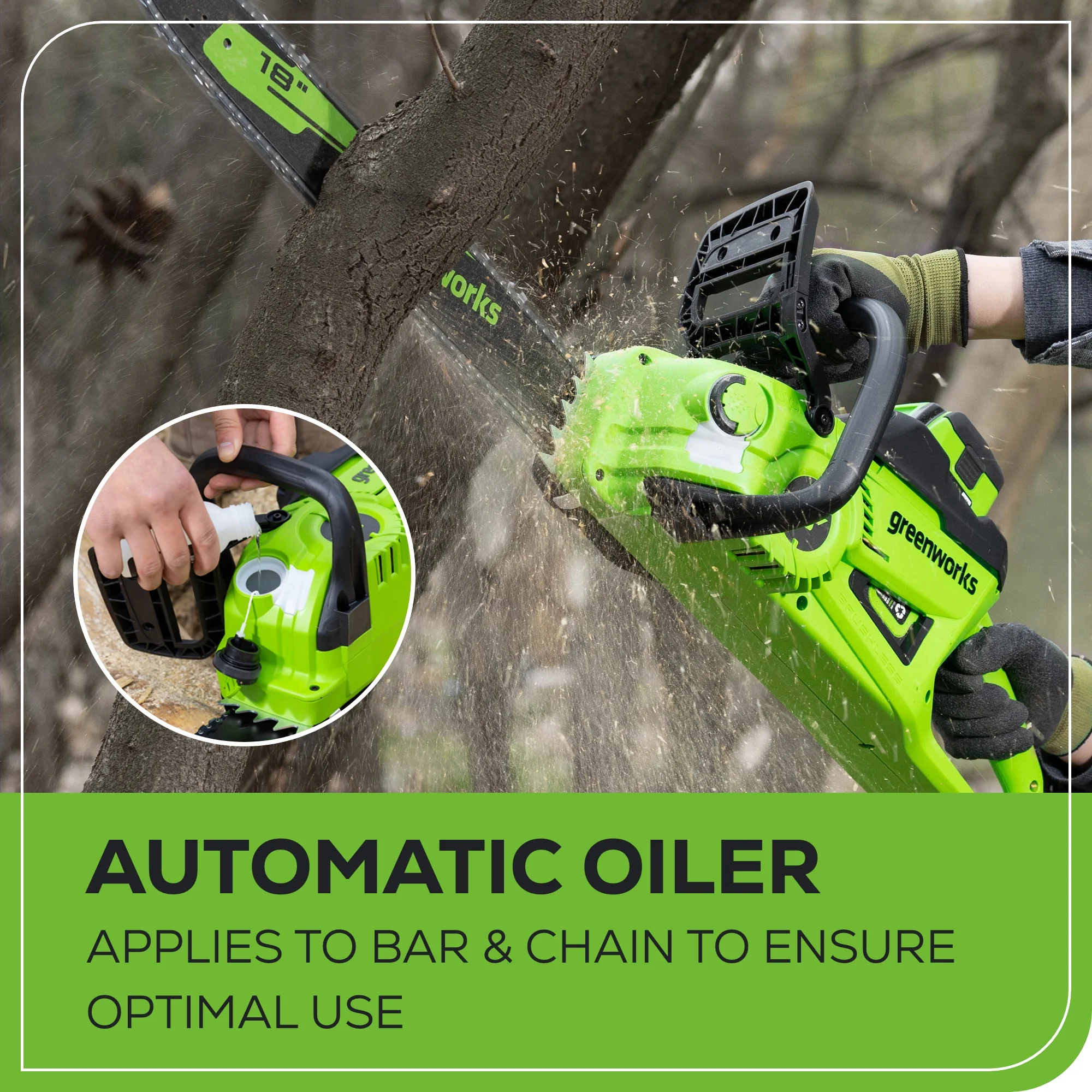 40V 18 Cordless Battery BL Chainsaw (Tool Only)