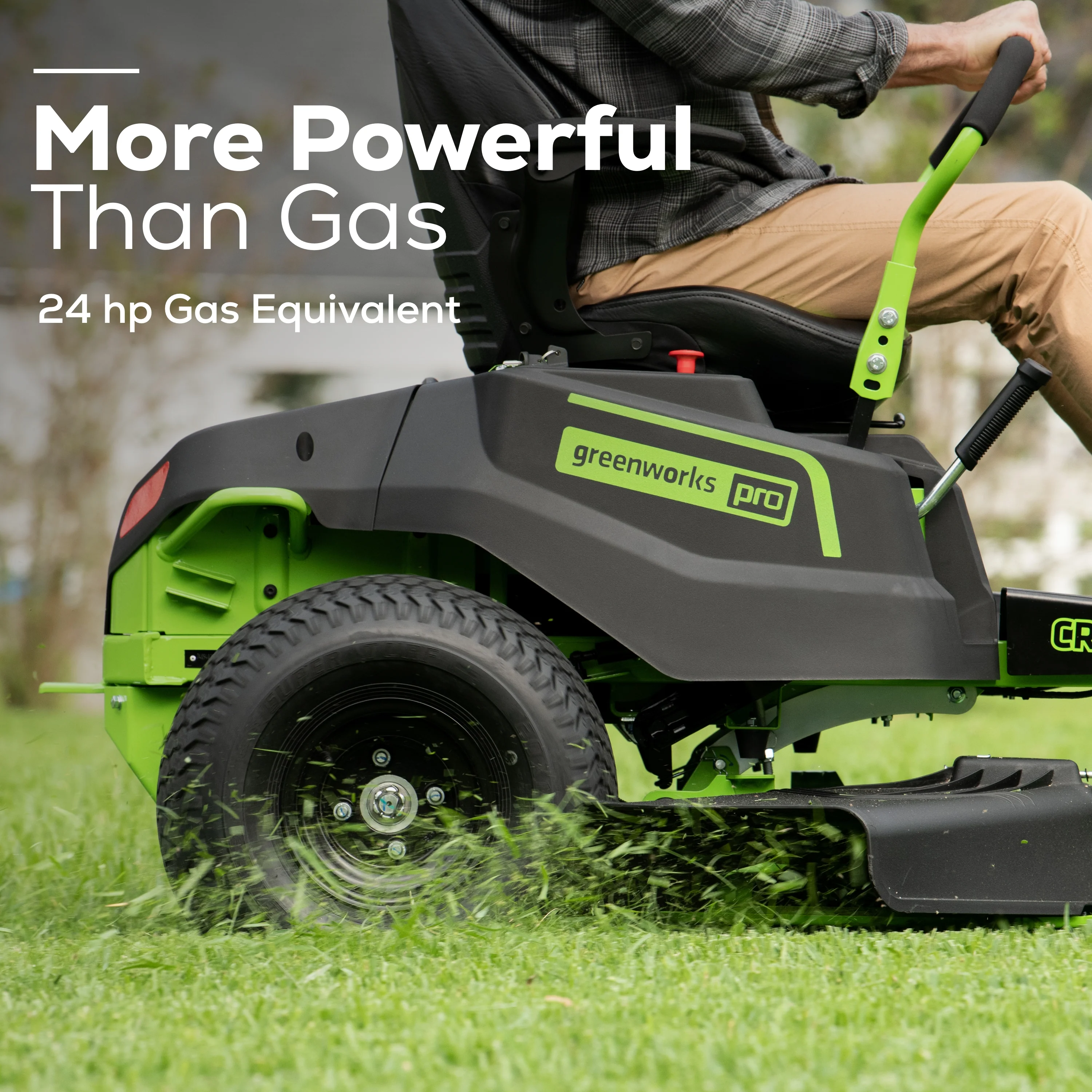 80V 42 Cordless Battery CrossoverT Riding Lawn Mower w/ Six (6) 5.0Ah Batteries and Three (3) Dual Port Turbo Chargers