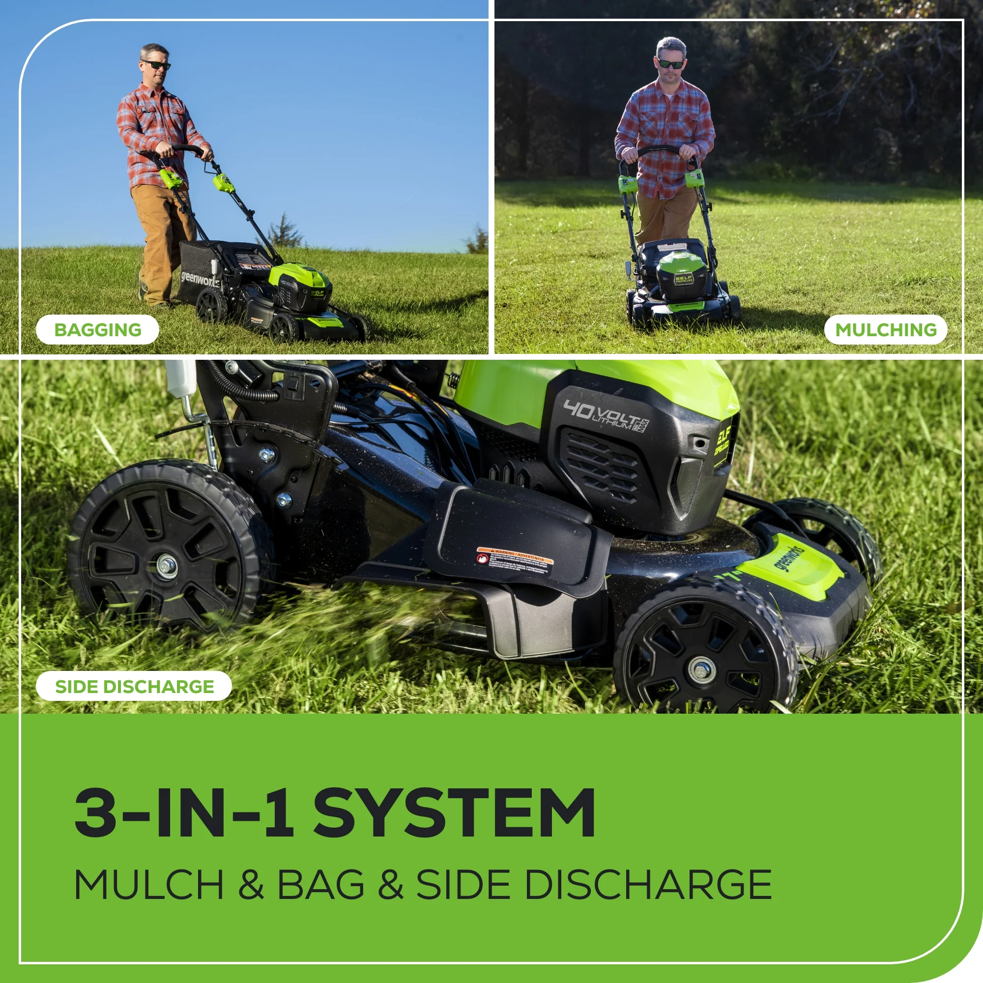 40V 21 Cordless Battery Self-Propelled Lawn Mower w/ 5.0Ah Battery & Charger