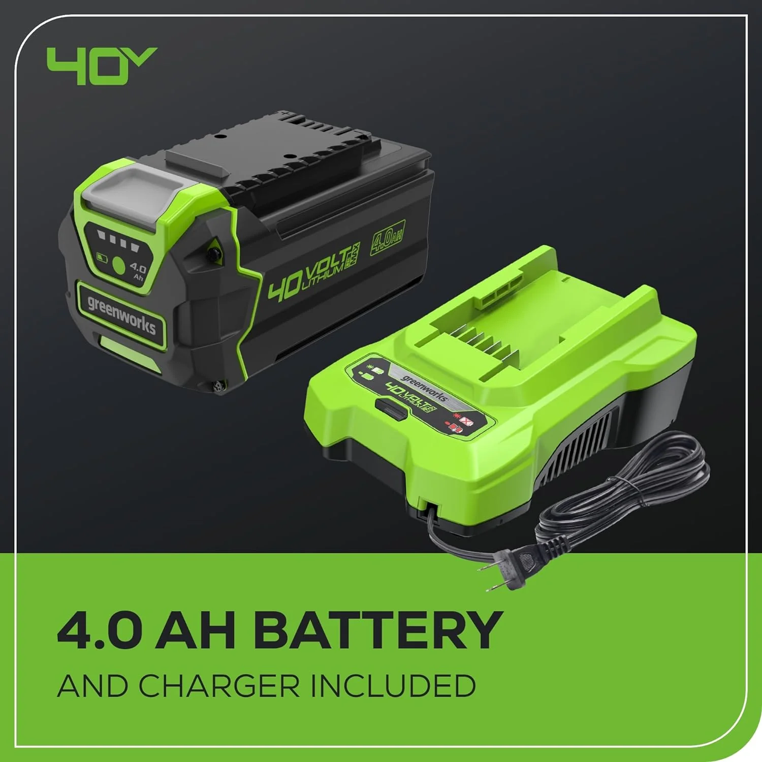40V 16 Cordless Battery Push Lawn Mower w/ 4.0Ah Battery & Charger