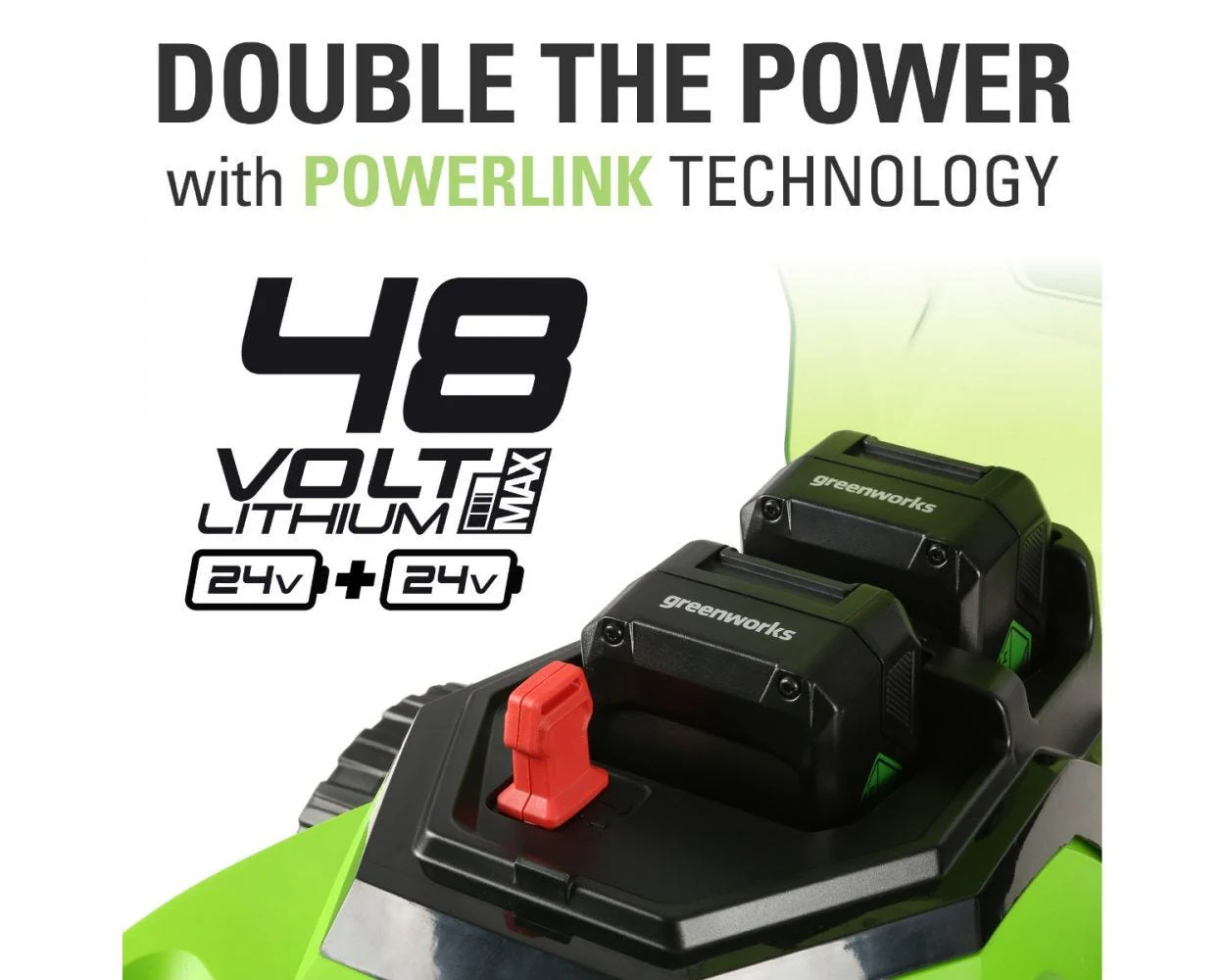48V (2x24V) 17 Cordless Battery Push Lawn Mower w/ Two (2) 4.0Ah USB Batteries & Dual Port Charger