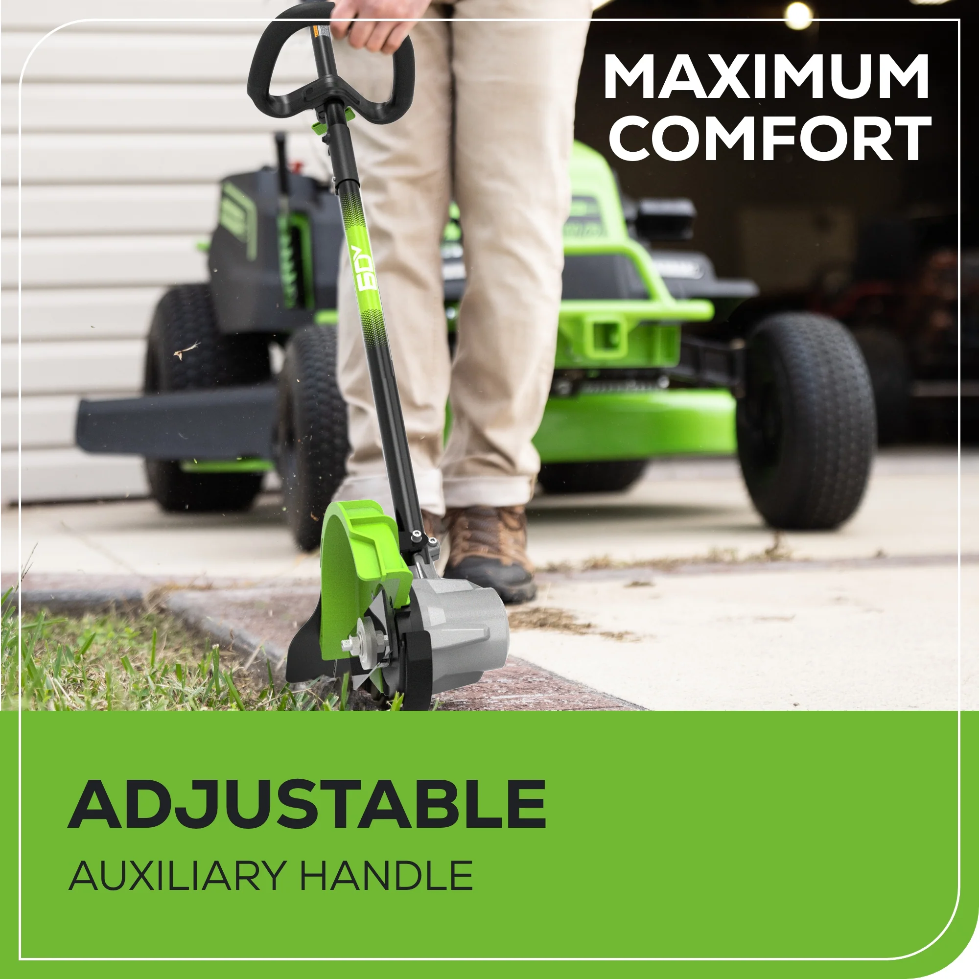 60V 8 Cordless Battery Edger Black Shaft w/ 2.0Ah Battery & Charger