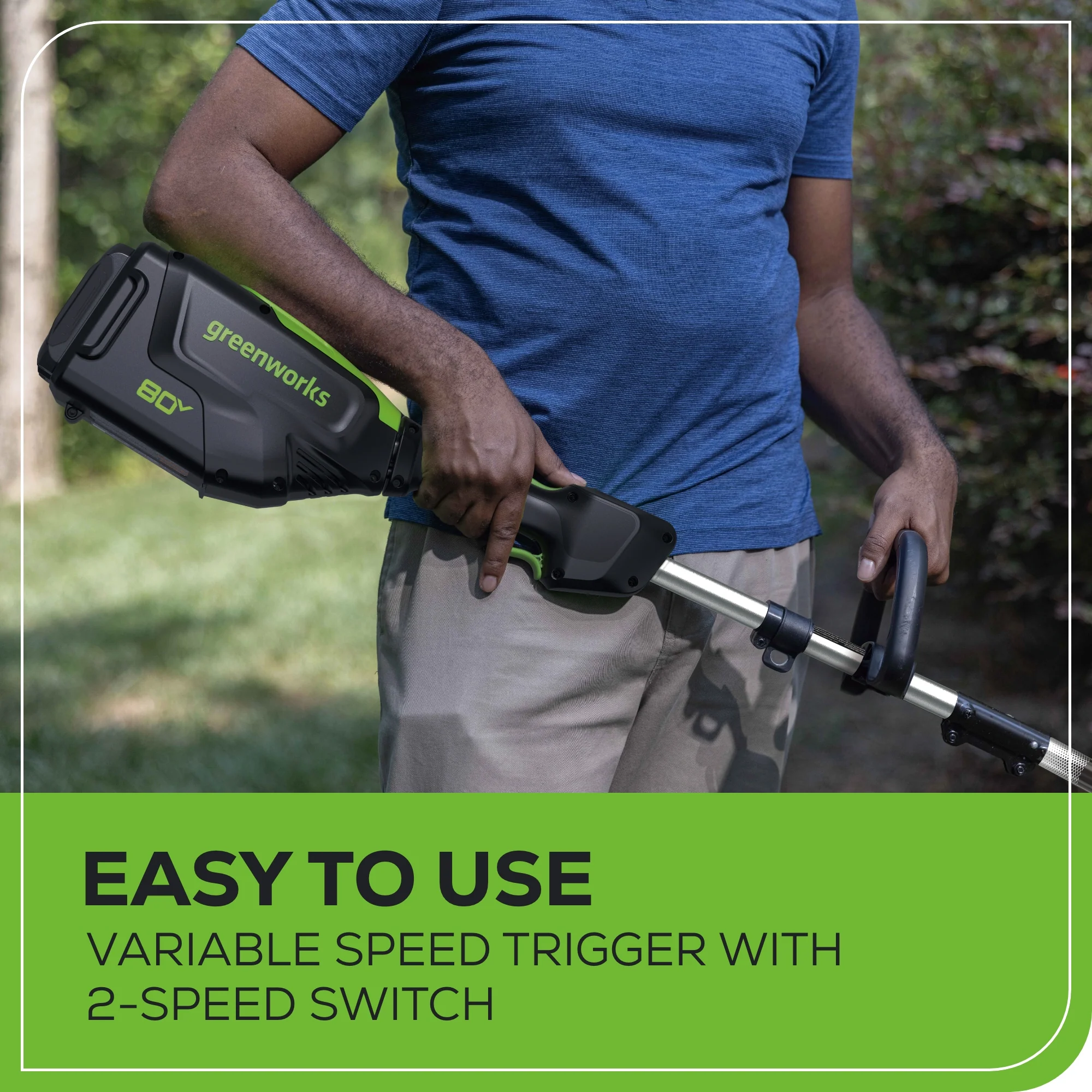 80V 16 Cordless Brushless String Trimmer w/ 2.0Ah Battery & 2Amp Charger