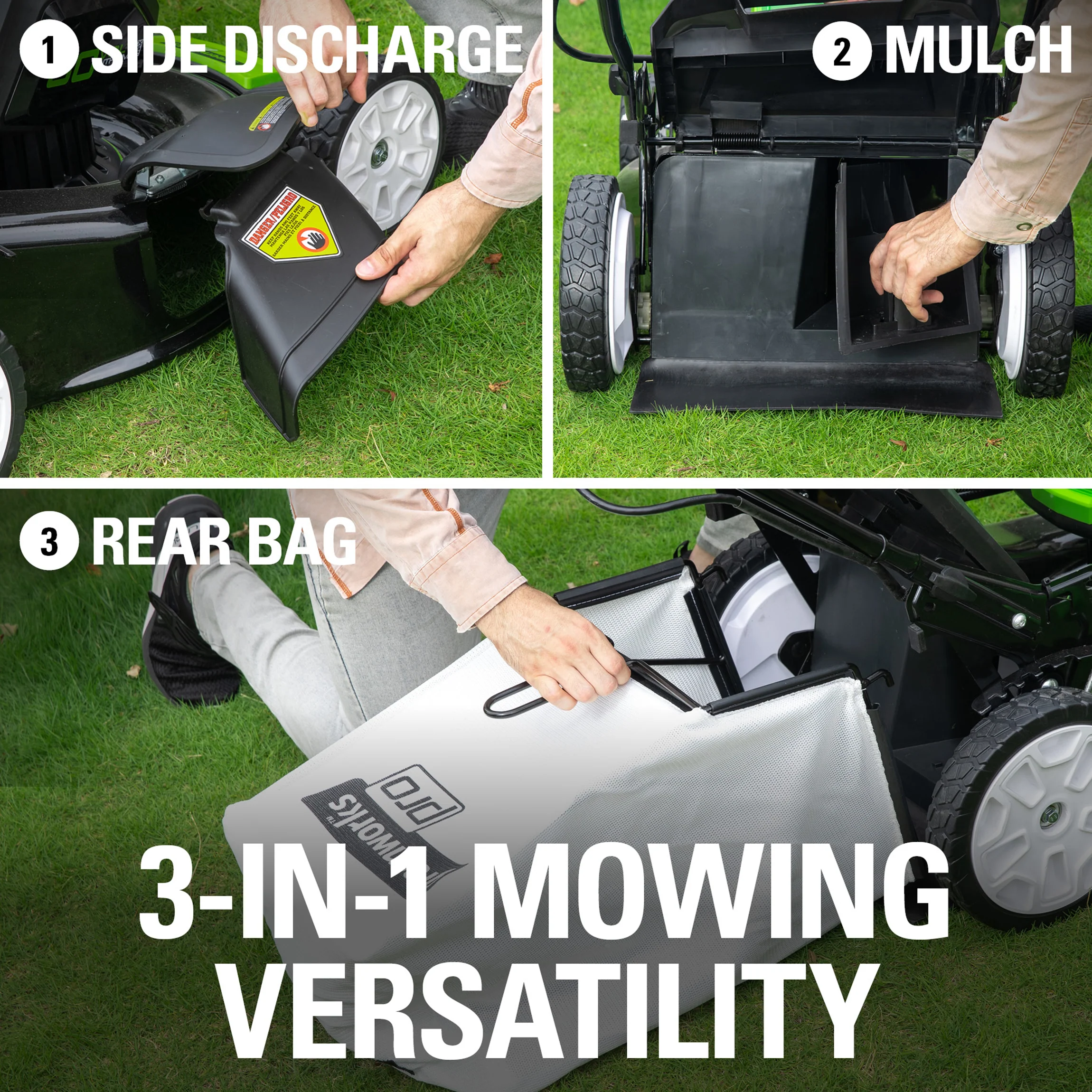 RENEWED 80V 21 Cordless Battery 3-in-1 Self-Propelled Lawn Mower w/ 5.0Ah Battery & Charger