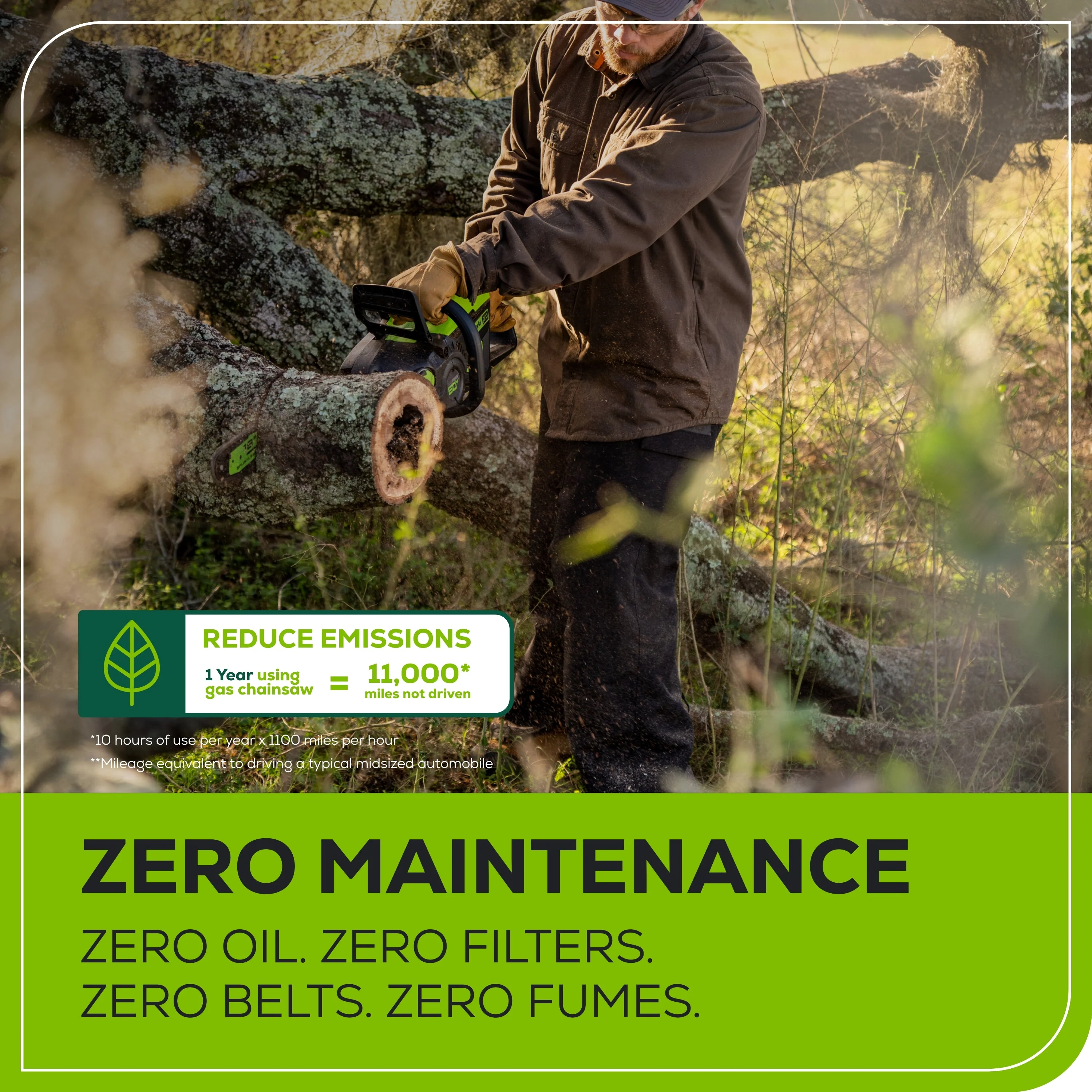 60V 18 Cordless Battery 2.0kW Chainsaw & 24V 6 Pruner Saw w/ (1) 4.0 Ah Battery, (1) 2.0 Ah Battery & (2) Chargers