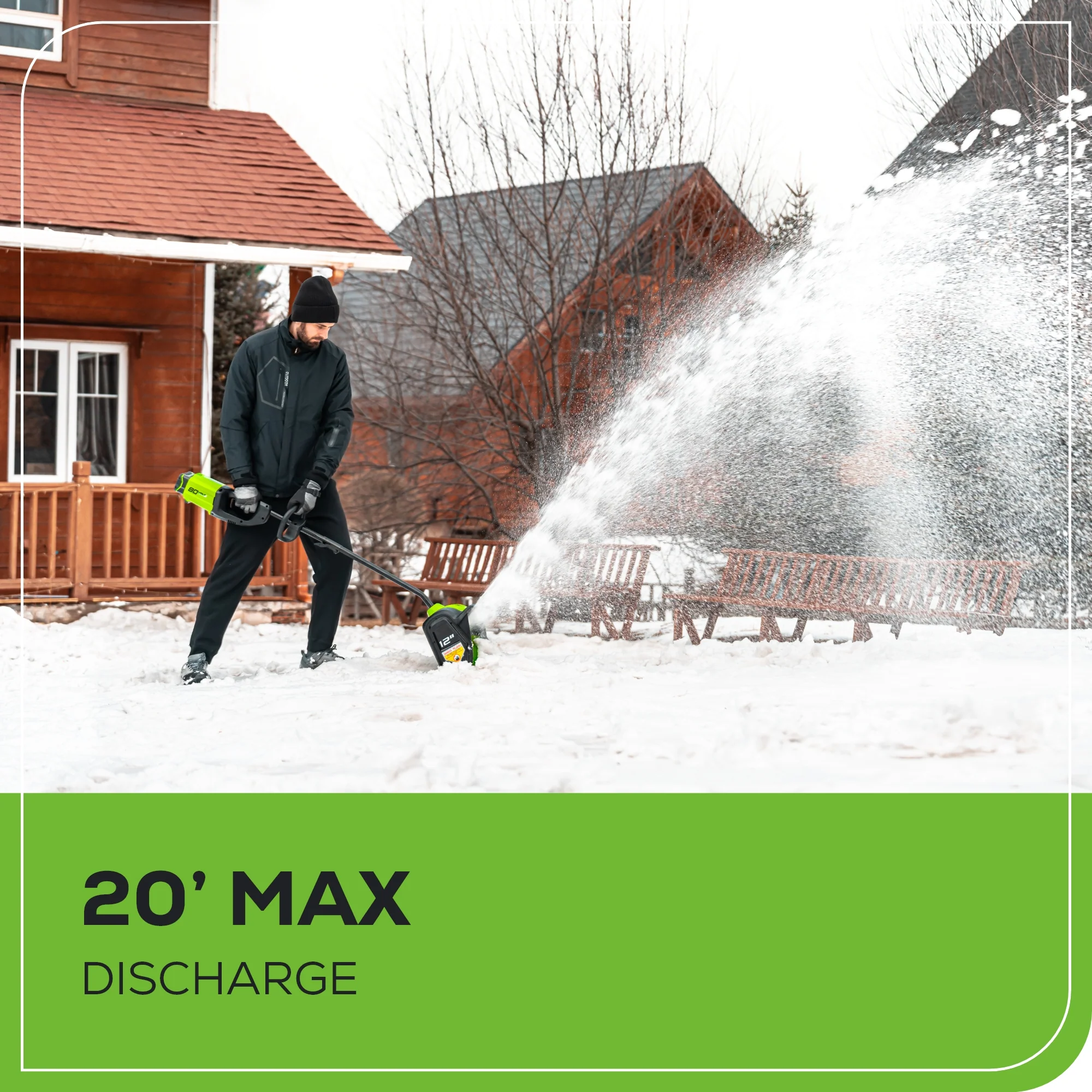 RENEWED 80V 12 Cordless Battery Snow Shovel w/ 2.0 Ah Battery & Charger