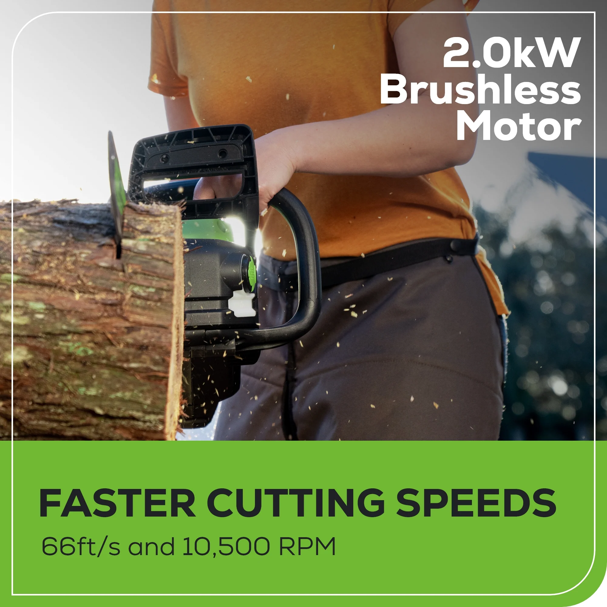 60V 16 Cordless Battery 2.0kW Chainsaw w/ 2.5Ah Battery & Charger