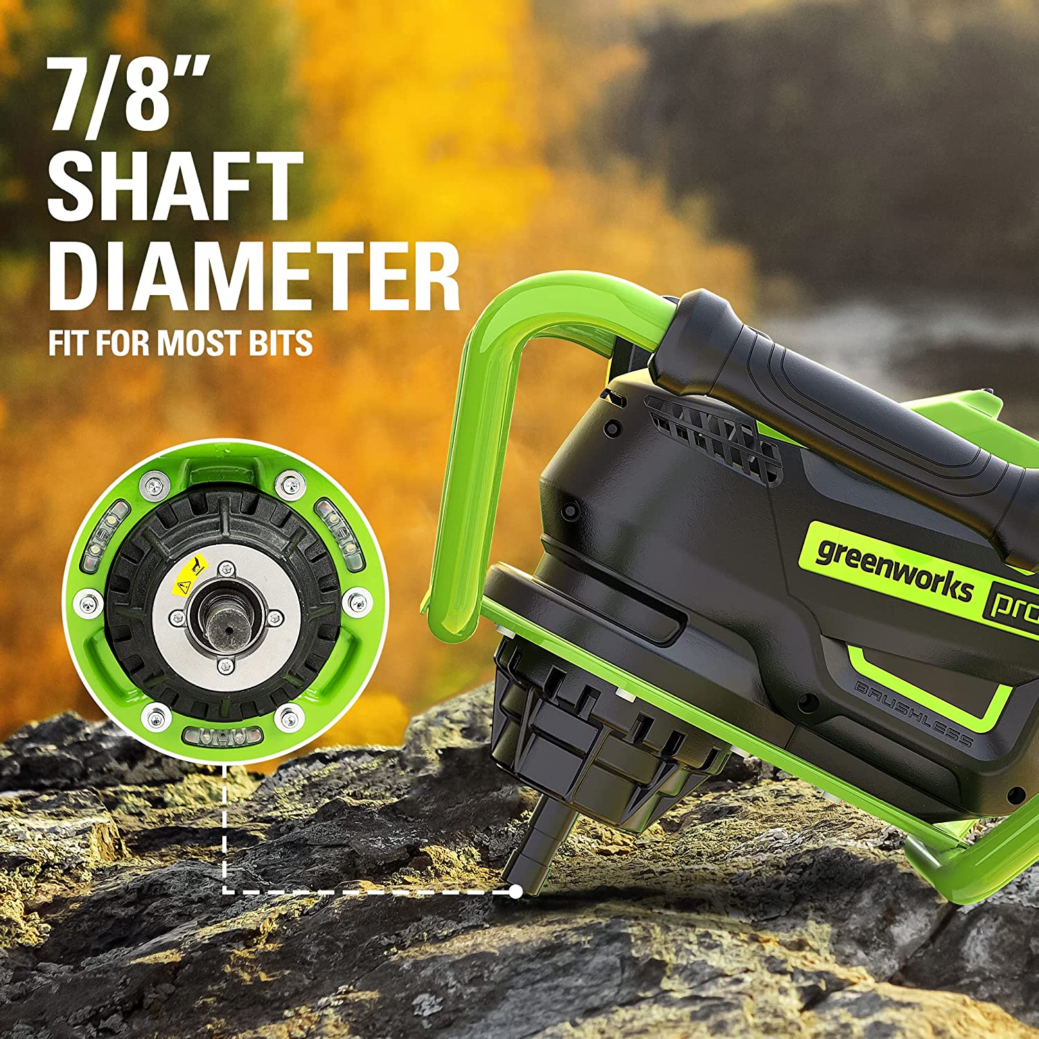 80V Cordless Battery Brushless Earth Auger Powerhead (Tool Only)